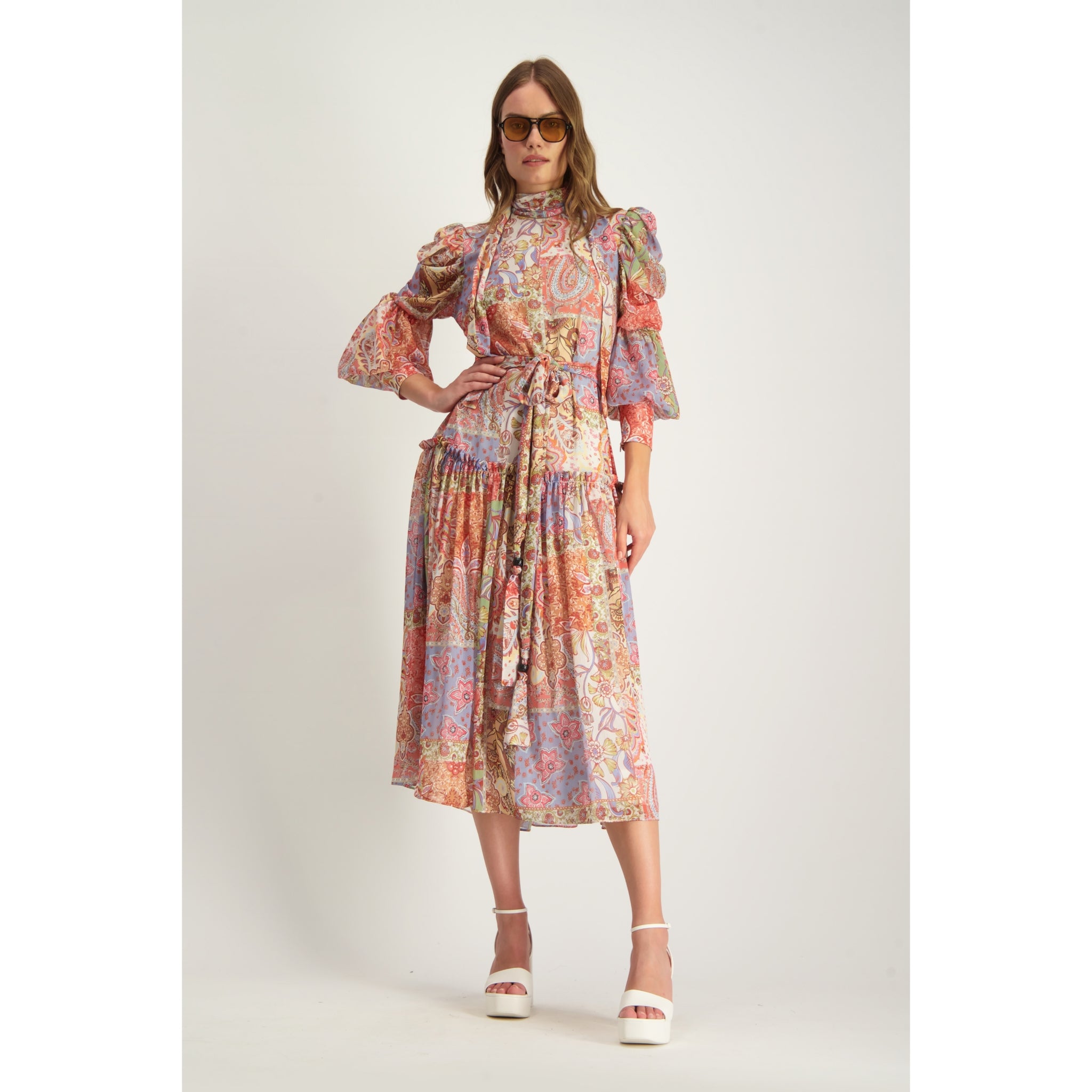 Patchwork Paisley Dress by Touch The Mimi Boutique Patchwork Paisley Dress by Touch The Mimi Boutique