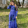 Blue Beaded Cuff Maxi Dress by Touch