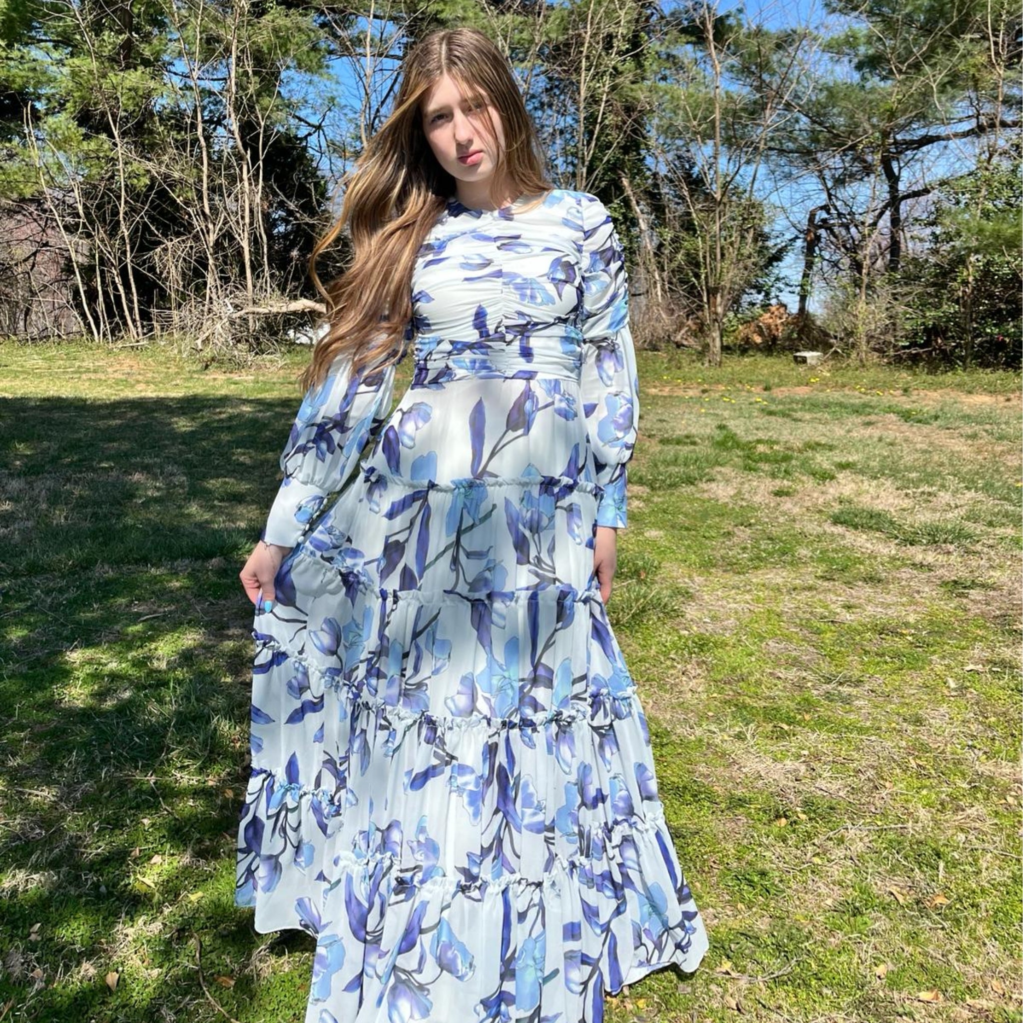 Rochelle Ruched Tiered Dress by Touch The Mimi Boutique Rochelle Ruched Tiered Dress by Touch The Mimi Boutique