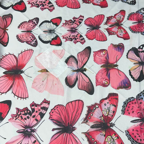 Hot Pink Butterfly Tichel by Nicsessories With Nonslip Velvet