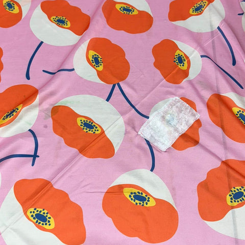 Pink & Orange Floral Square Tichel by Nicsessories With Nonslip Velvet