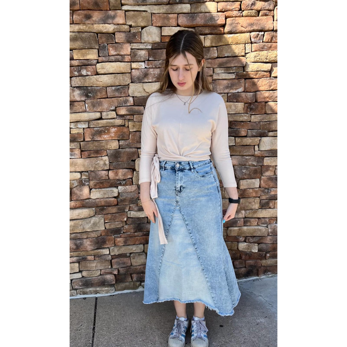 Vanilla Microribbed Top With Wrap