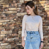 Vanilla Microribbed Top With Wrap