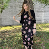 Slip Dress Black/Pink Floral