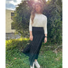 Black Tiered Maxi Skirt by Ivee