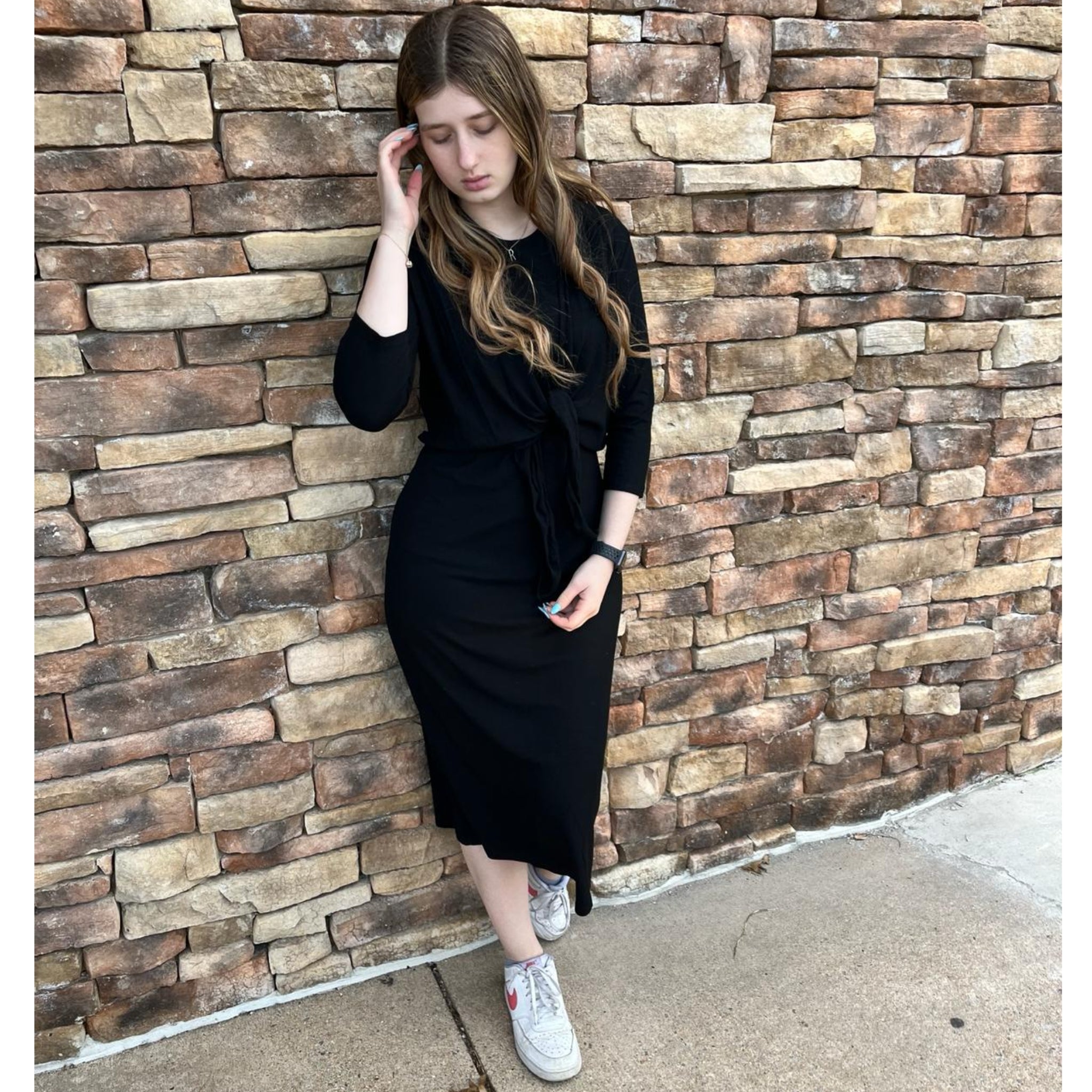 Black Tie Front Microribbed Cardigan The Mimi Boutique Black Tie Front Microribbed Cardigan The Mimi Boutique