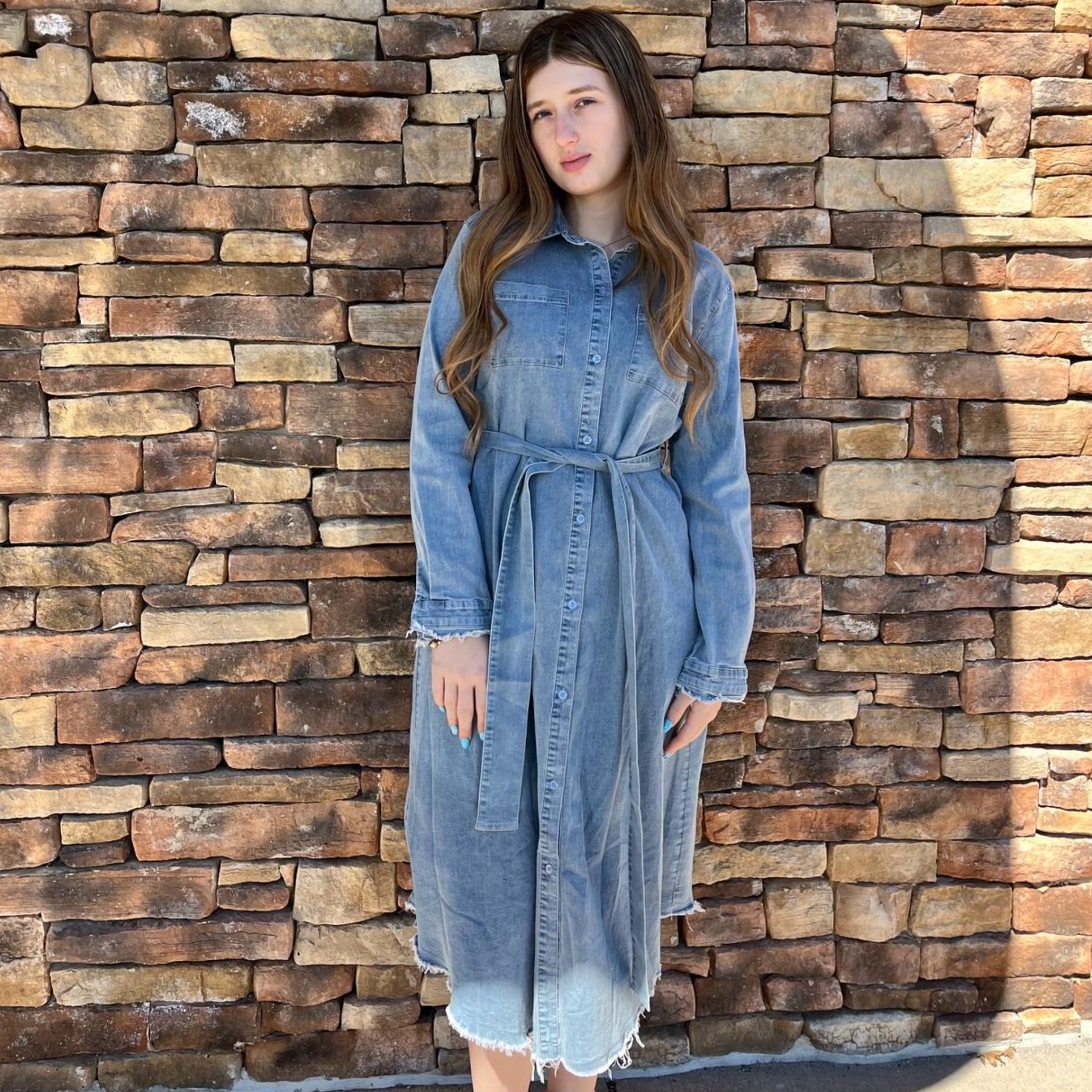 denim shirt over dress Denim Shirt Dress by Ivee