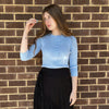 Light Blue Ribbed Henley Top by Ivee