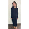 Black Dolman Sleeve Rib Maxi Dress By Adina LV