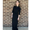 Black Double Ribbed Waisted Maxi by Ivee