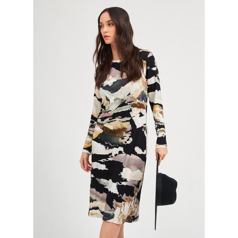 Black & White Watercolor Loose Dress by DF