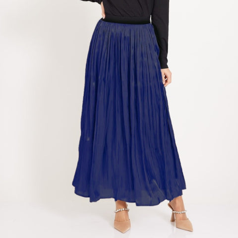 Blue Shiny Dressy Crinkle Skirt by OC