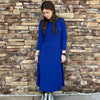 Side Ruched Dress Royal Blue