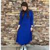 Side Ruched Dress Royal Blue