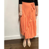 Microribbed Faux Wrap Skirt Apricot