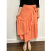 Microribbed Faux Wrap Skirt Apricot