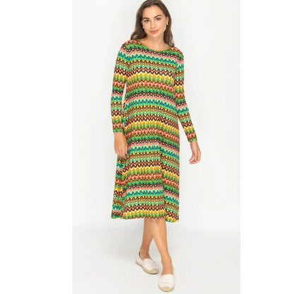 Penny Dress-Candy Chevron Jersey Swing
