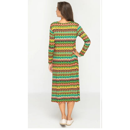 Penny Dress-Candy Chevron Jersey Swing