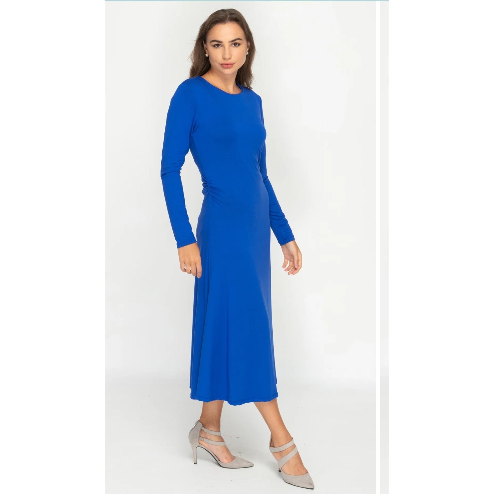 Side Ruched Dress Royal Blue The Mimi Boutique Side Ruched Dress Royal Blue The Mimi Boutique