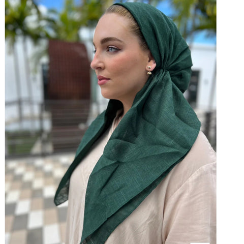 SB Solid Linen Pre-tied Headscarf