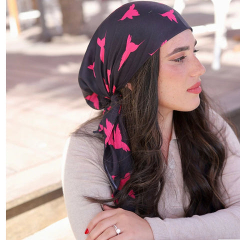 SB Headscarf Hot Pink Mocking Bird