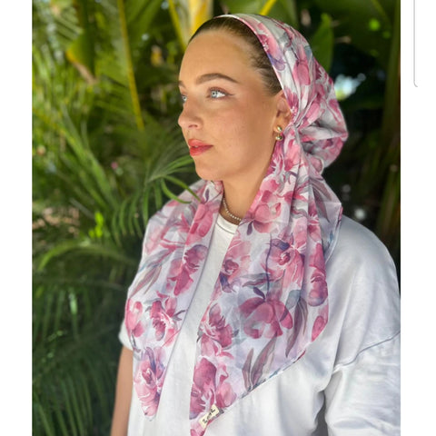 SB Headscarf Pretty Pink Florals