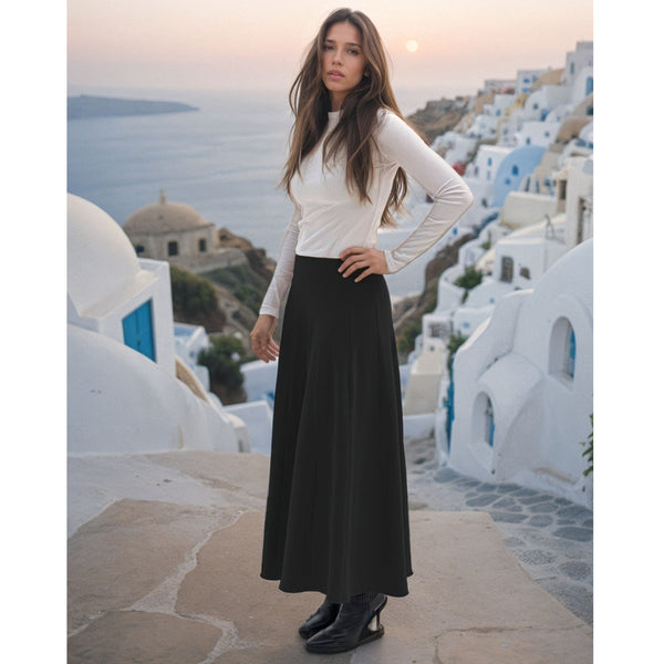 Black Panel Midi Maxi Skirt 34