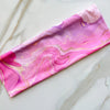 Pink Marble Cotton Headband by Valeri