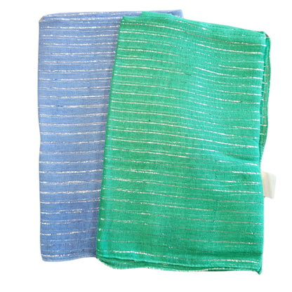 Silver Thread Lurex Cotton Headscarves - The Mimi Boutique