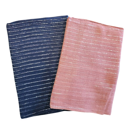 Silver Thread Lurex Cotton Headscarves - The Mimi Boutique