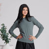 Detail Sleeve Knit Top Green