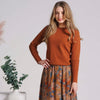 Detail Sleeve Knit Top Rust