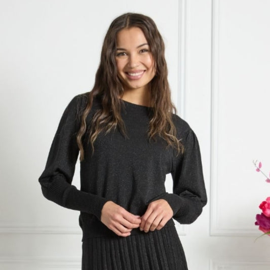 Hazel Top Black Lurex - The Mimi Boutique