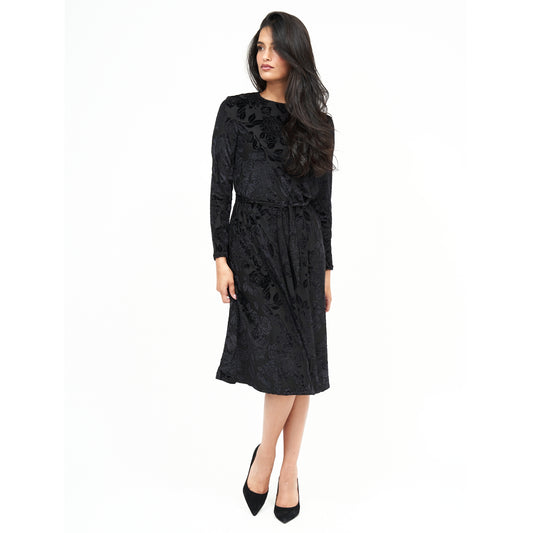 Swing Floral Dress Black by DF