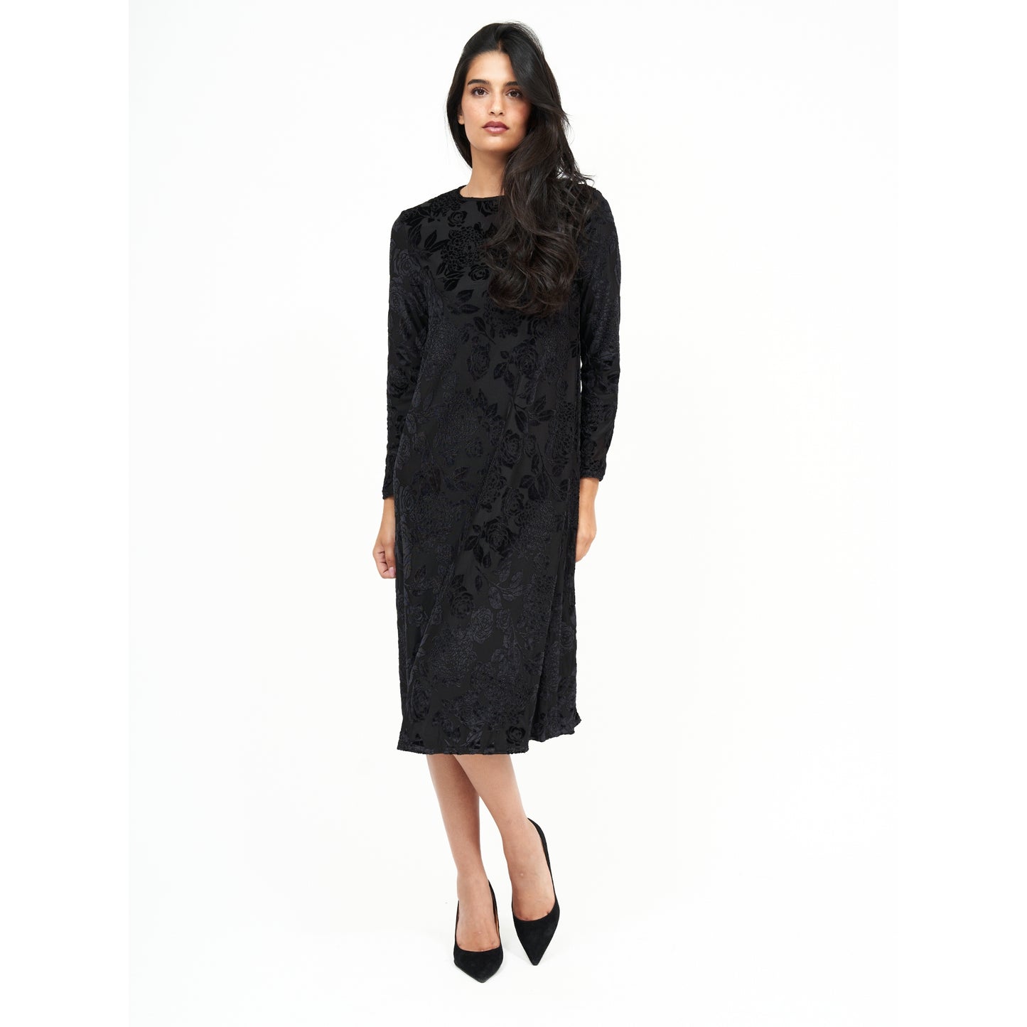 Swing Floral Dress Black by DF
