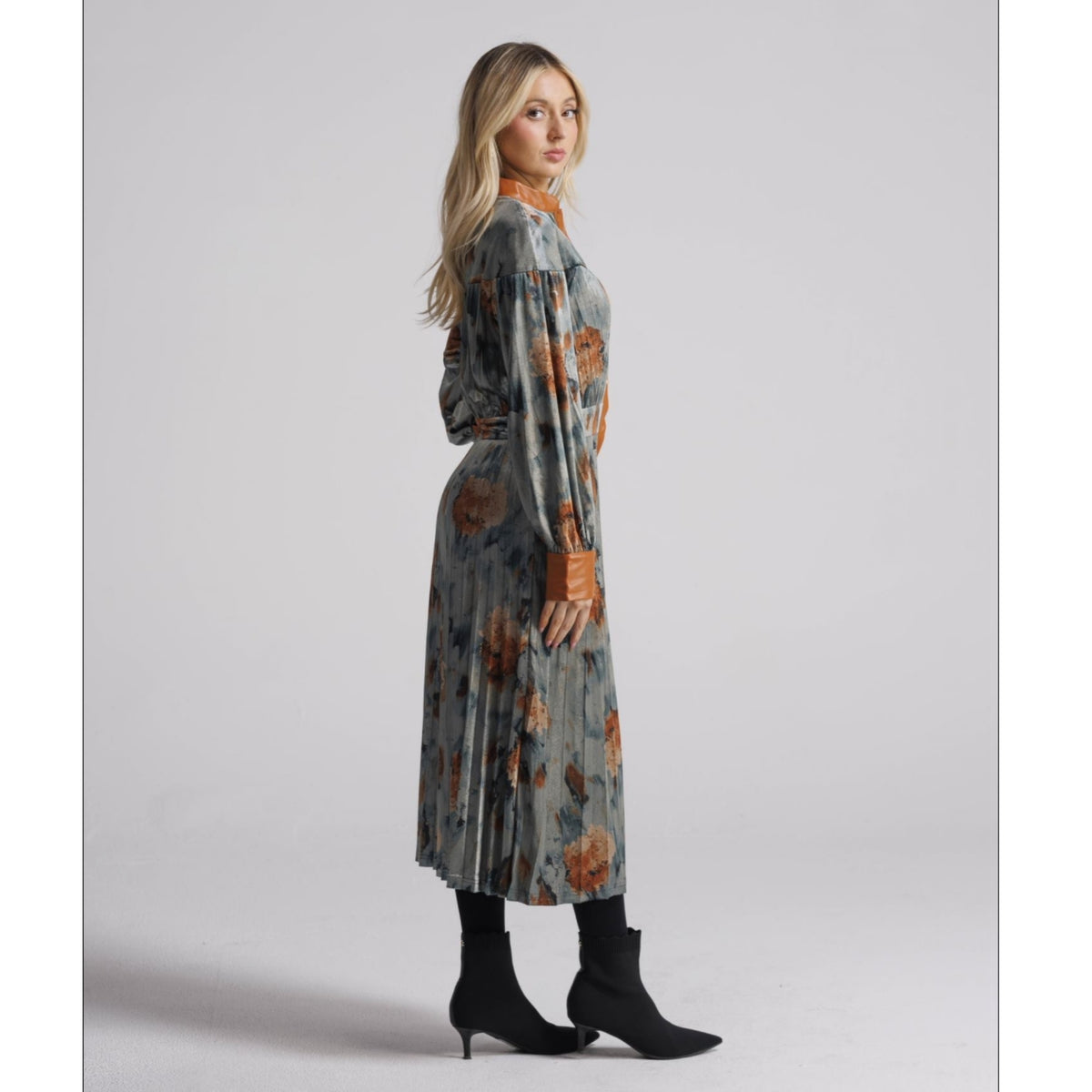 Liora Leather Trim Dress - The Mimi Boutique