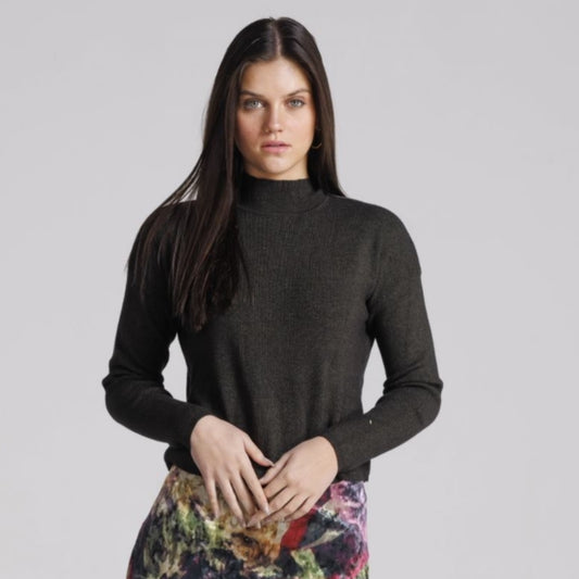 Olive Heather Mockneck Sweater