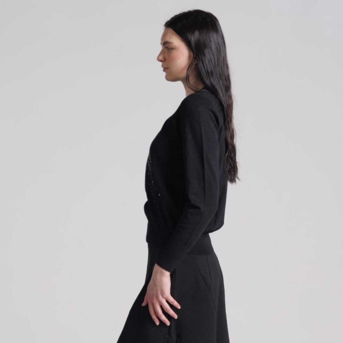 Starburst Sequin Sweater Black - The Mimi Boutique