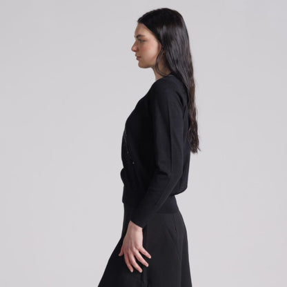 Starburst Sequin Sweater Black - The Mimi Boutique