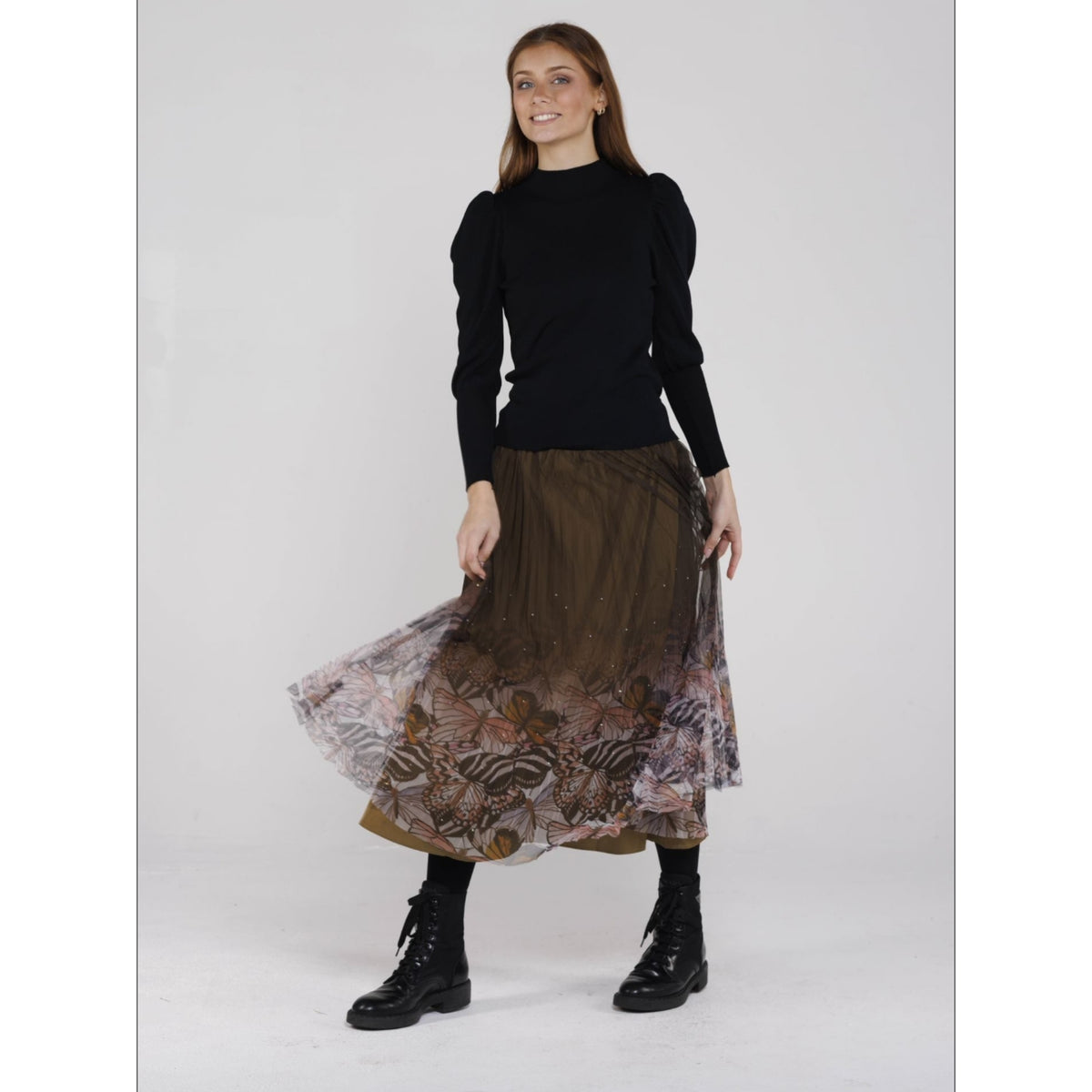 Monarch Mesh Pleated Ombre Skirt