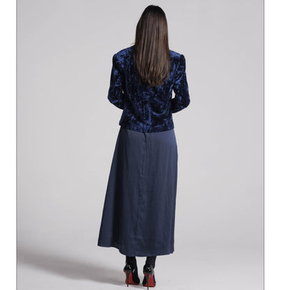 Crushed Velvet Double Breasted Blazer
