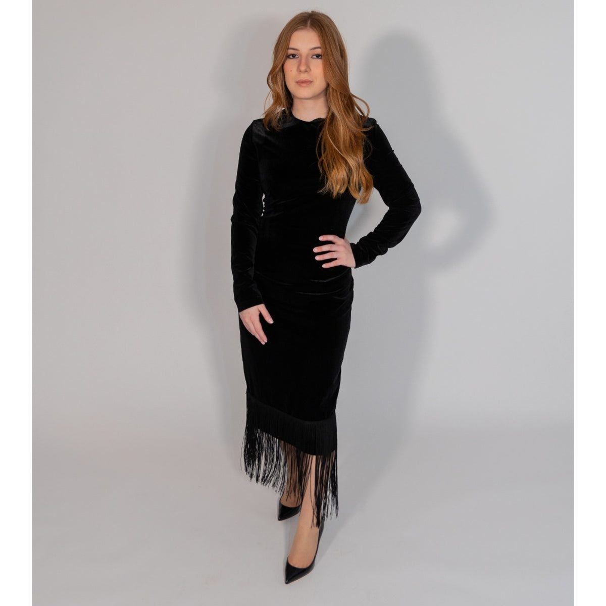 Velvet Fringe Dress