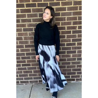Black Vertical Micro Ribbed Dolman Sweater - The Mimi Boutique