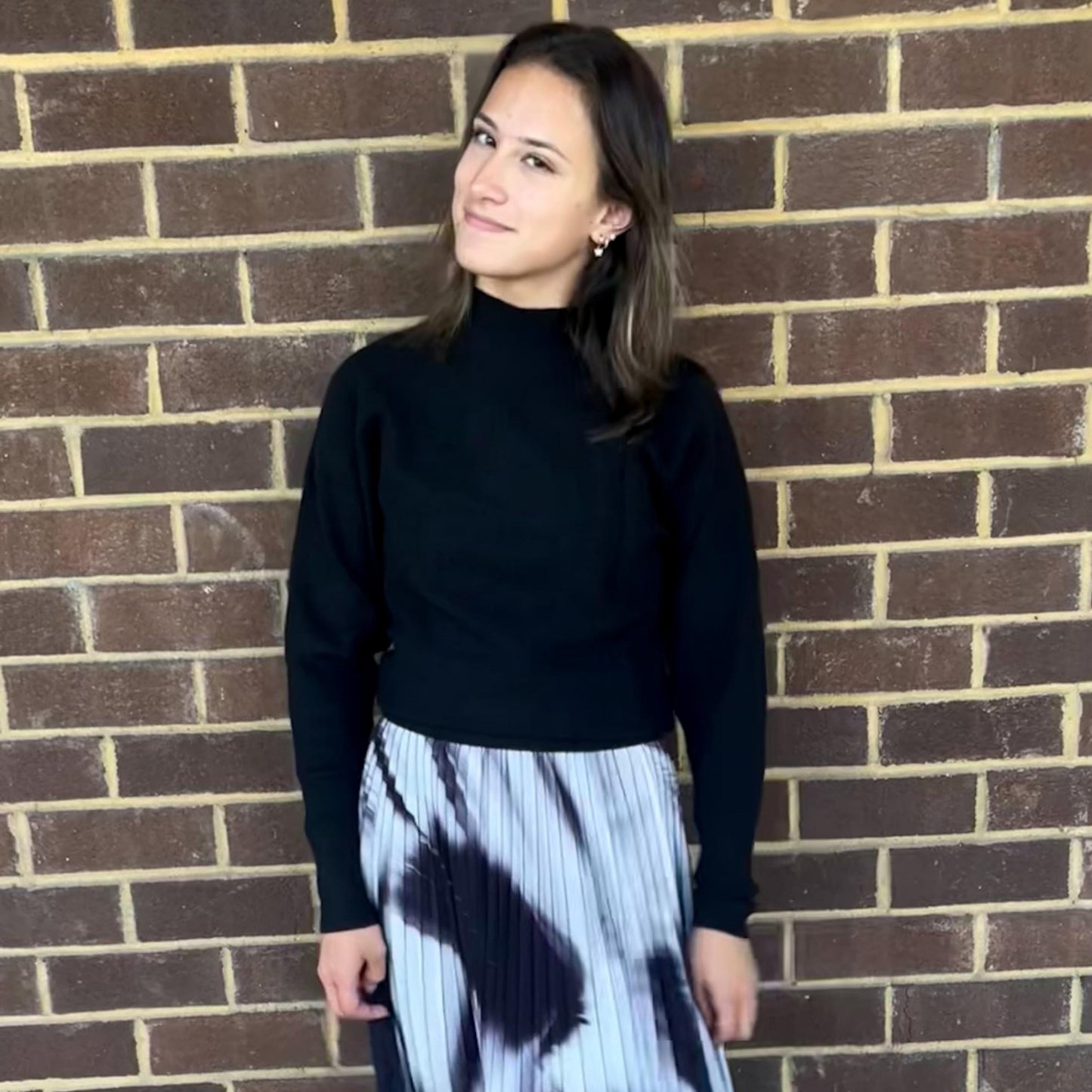 Black Vertical Micro Ribbed Dolman Sweater - The Mimi Boutique