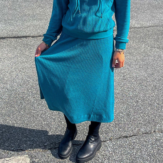 Smokey Blue Cable Aline Skirt