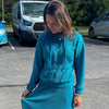Smokey Blue Cable Hooded Top