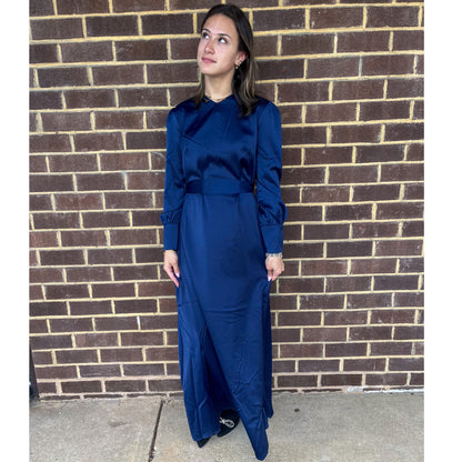 Nala Navy Satin Maxi Dress - The Mimi Boutique