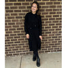Black Cable Hooded Top