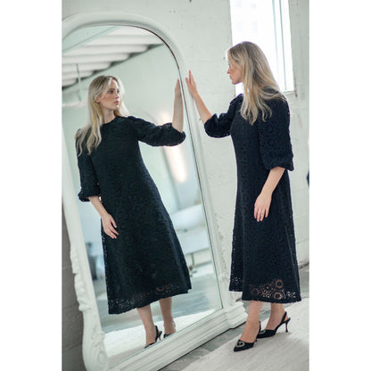 Shira Crochet Dress Black