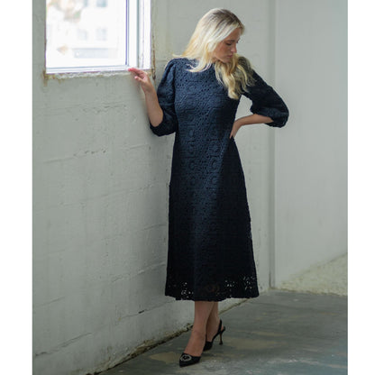 Shira Crochet Dress Black